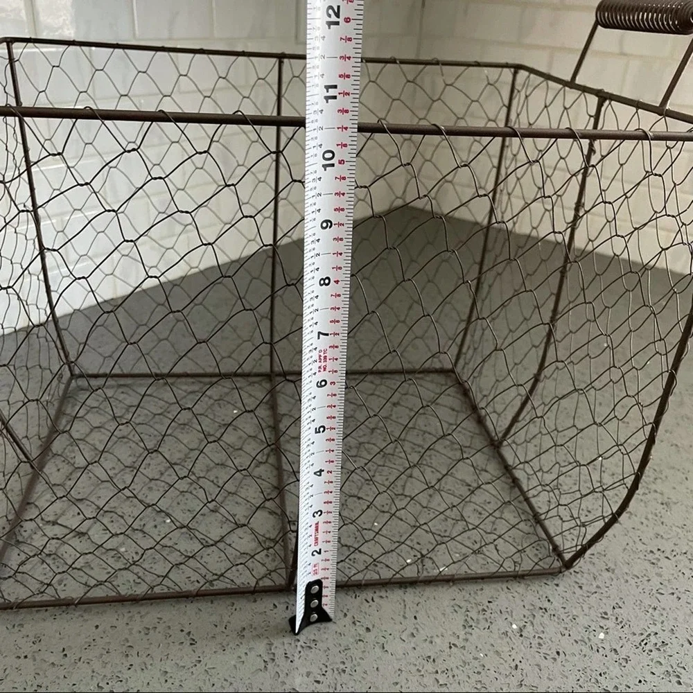 Farmhouse Chicken Wire Storage Decor Baskets Set of 2 with 1 with Canvas Liner